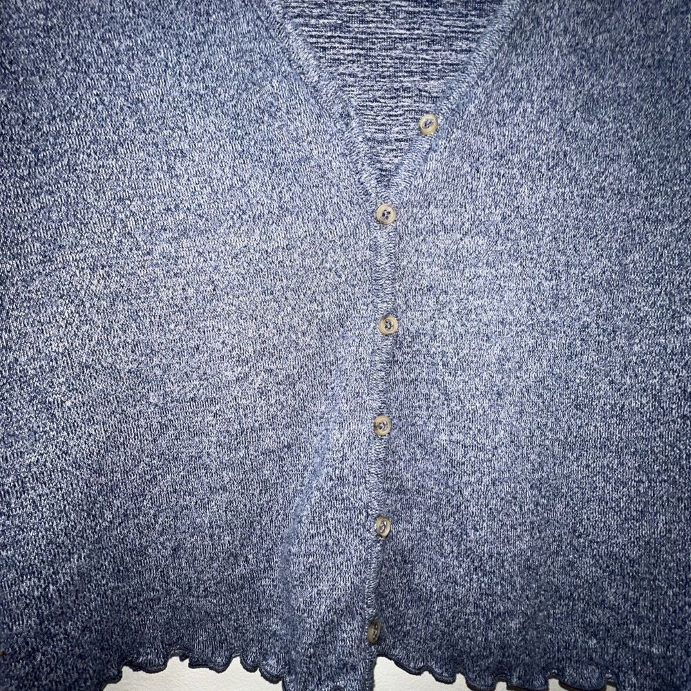 American‎ Eagle Soft and Sexy Plush Womens Blue Cropped Cardigan Sweater Size S - Picture 3 of 7